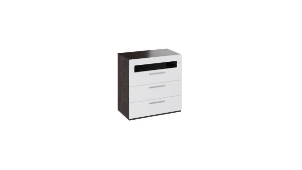 Комод с 3-мя Ящиками «Фьюжн» Белый Глянец/Венге Линум